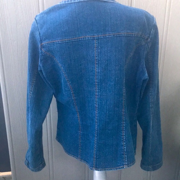 Denim jean vintage RL look Jacket button fitted glam blue boho - Picture 3 of 13